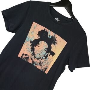 Andy Warhol Jean Michel Basquiat Graphic T-Shirt Size Medium Black SPRZNY